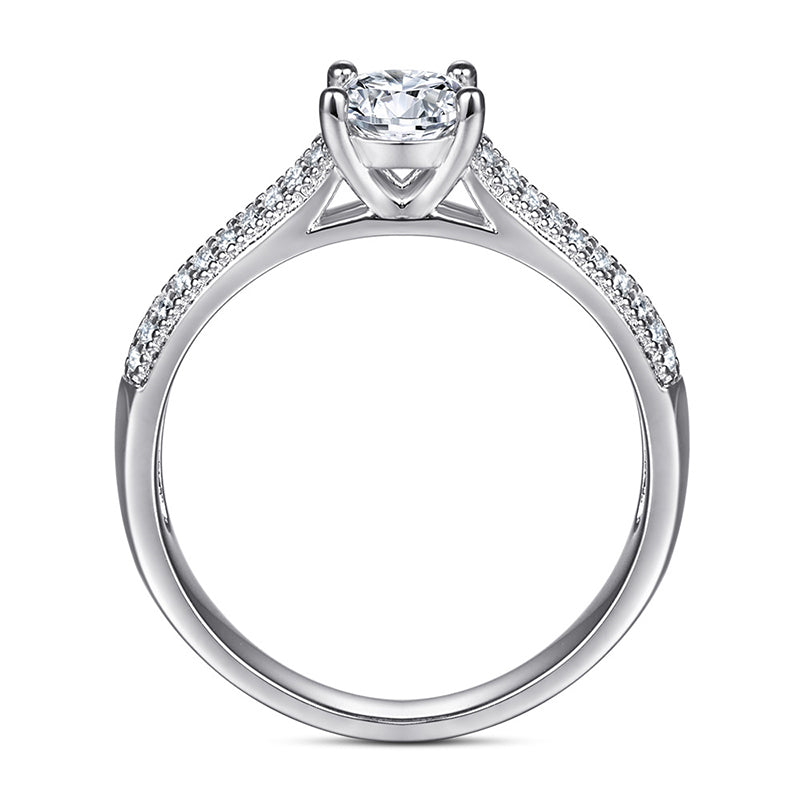 S925 Sterling Silver Pave Zirconia Ring for Women - Elegant Rose Gold & White Gold Plated Stackable Band