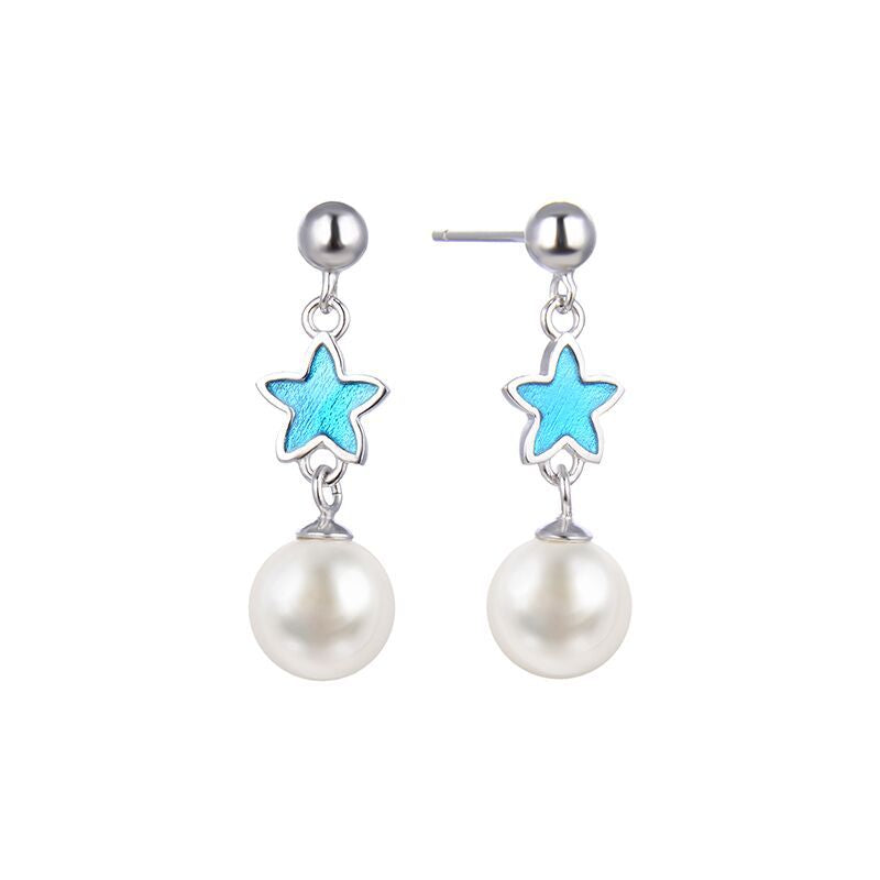 S925 Sterling Silver Pearl Stud Earrings - Korean Minimalist Geometric Earrings with Plastic Backs
