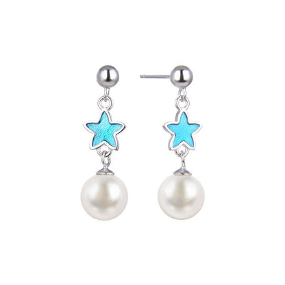 S925 Sterling Silver Pearl Stud Earrings - Korean Minimalist Geometric Earrings with Plastic Backs