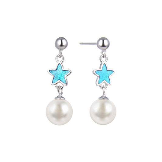 S925 Sterling Silver Pearl Stud Earrings - Korean Minimalist Geometric Earrings with Plastic Backs