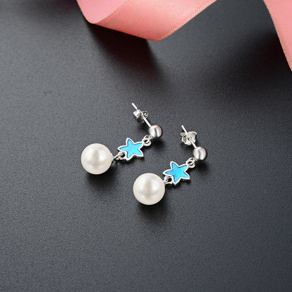 S925 Sterling Silver Pearl Stud Earrings - Korean Minimalist Geometric Earrings with Plastic Backs