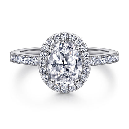 S925 Sterling Silver "Pigeon Egg" Zirconia Engagement Set - Luxe European-Style Bridal Jewelry