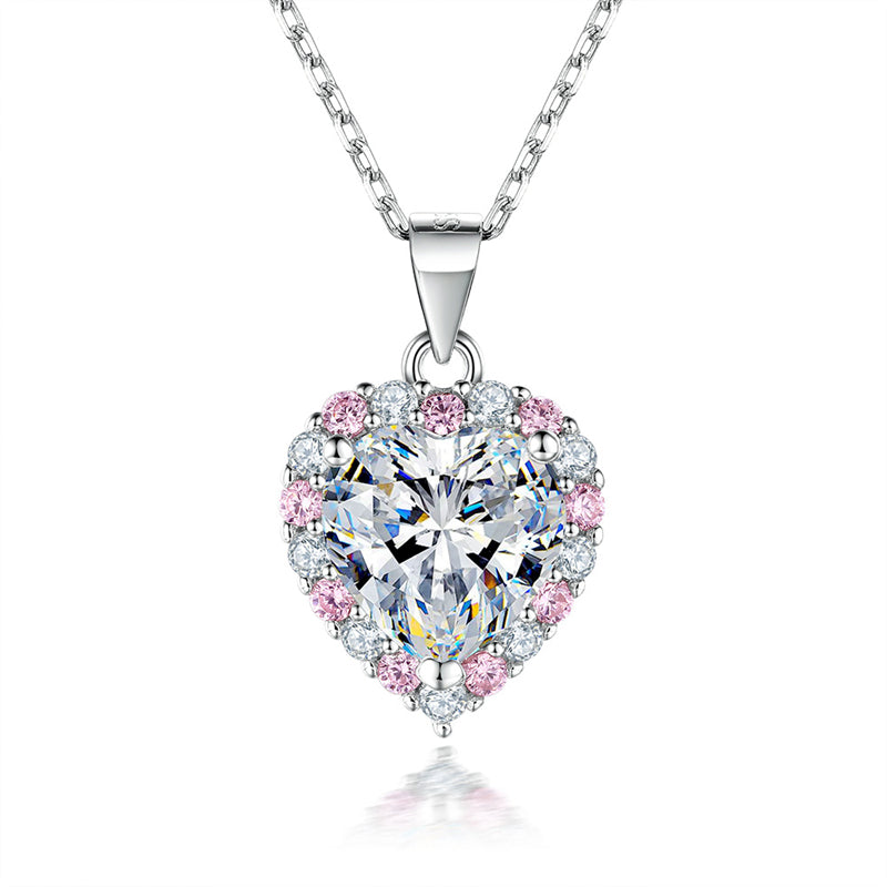 Elegant 925 Silver Women's Necklace with Crown & Heart Zircon Pendant, Cross Chain, White Gold Tone, Fashion European-American Style Jewelry