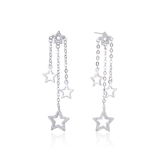 S925 Sterling Silver Plated Peace Lock Stud Earrings - 3.2g Minimalist Chinese Style with Plastic Ear Backs