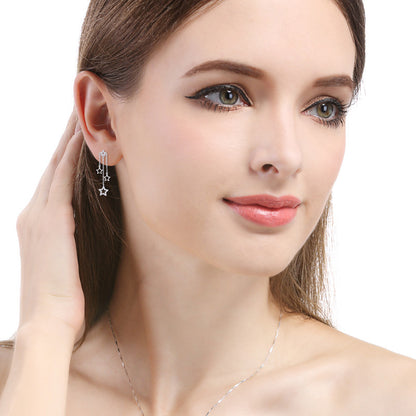 S925 Sterling Silver Plated Peace Lock Stud Earrings - 3.2g Minimalist Chinese Style with Plastic Ear Backs