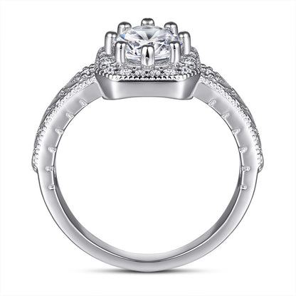 S925 Sterling Silver Princess Cut Zirconia Ring - Bestselling European-Style Solitaire Jewelry