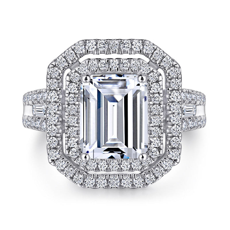 S925 Sterling Silver Princess Cut Zirconia Ring - Bold Solitaire Statement Jewelry