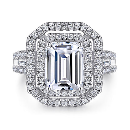S925 Sterling Silver Princess Cut Zirconia Ring - Bold Solitaire Statement Jewelry
