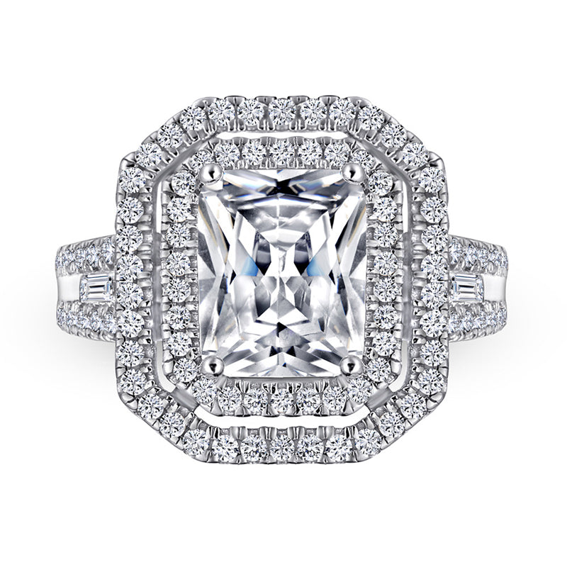 S925 Sterling Silver Princess Cut Zirconia Ring - Bold Solitaire Statement Jewelry
