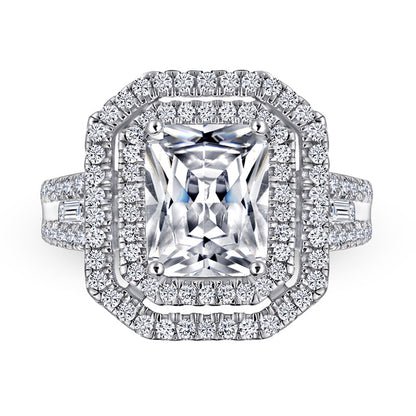 S925 Sterling Silver Princess Cut Zirconia Ring - Bold Solitaire Statement Jewelry