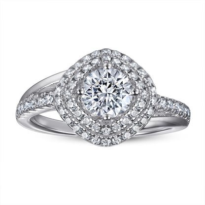 S925 Sterling Silver Rhombus Zirconia Ring – Modern Geometric Fashion Jewelry