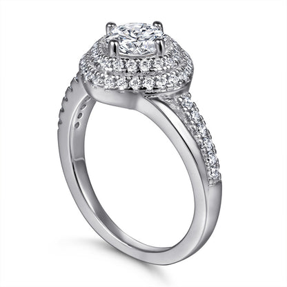S925 Sterling Silver Rhombus Zirconia Ring – Modern Geometric Fashion Jewelry