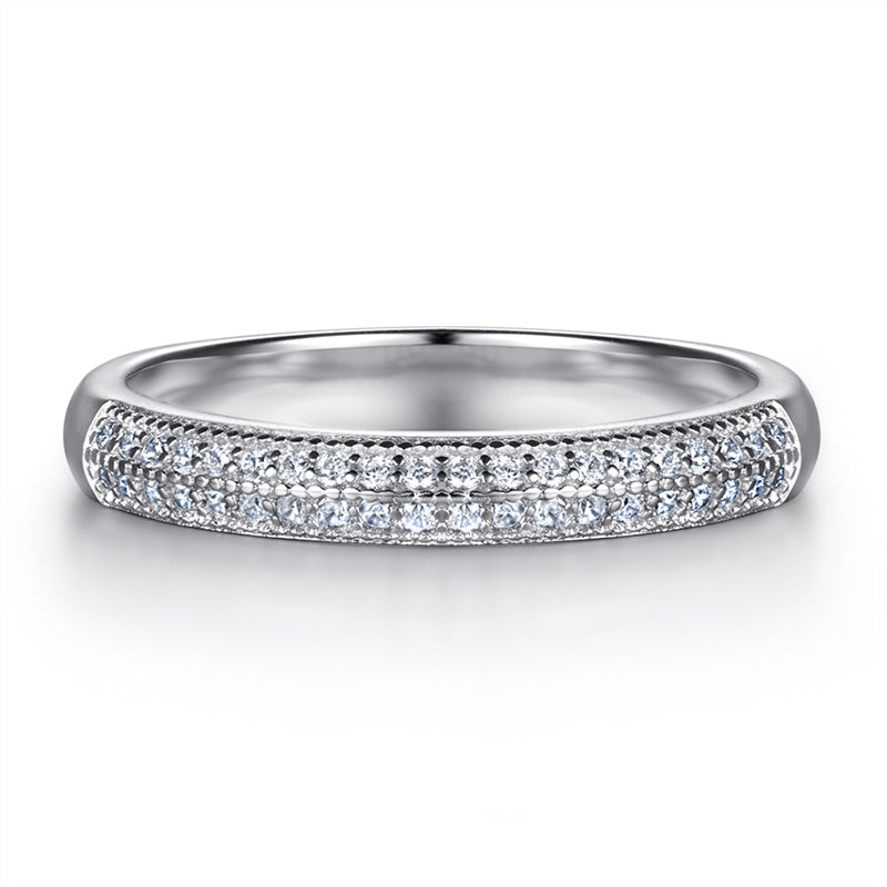 S925 Sterling Silver Rose Gold Plated Zirconia Ring - Tarnish-Resistant Minimalist Jewelry for Women