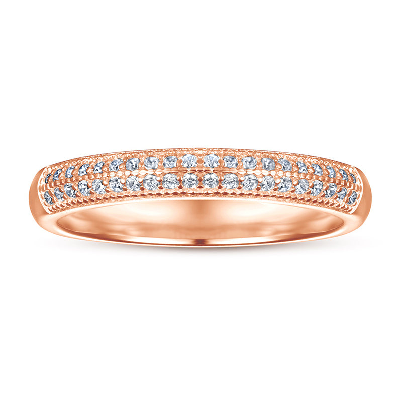 S925 Sterling Silver Rose Gold Plated Zirconia Ring - Tarnish-Resistant Minimalist Jewelry for Women