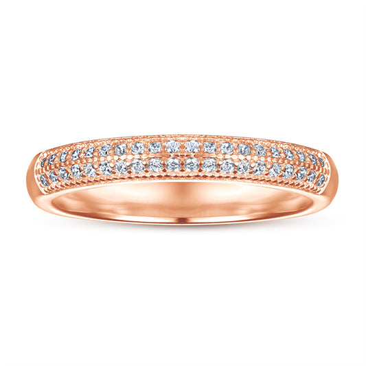 S925 Sterling Silver Rose Gold Plated Zirconia Ring - Tarnish-Resistant Minimalist Jewelry for Women