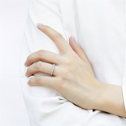 S925 Sterling Silver Rose Gold Plated Zirconia Ring - Tarnish-Resistant Minimalist Jewelry for Women
