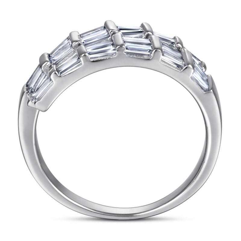 S925 Sterling Silver Serpent Ring - Modern Rectangular Zirconia Adjustable Statement Jewelry