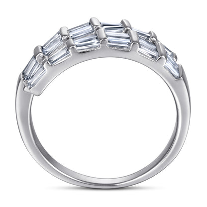 S925 Sterling Silver Serpent Ring - Modern Rectangular Zirconia Adjustable Statement Jewelry