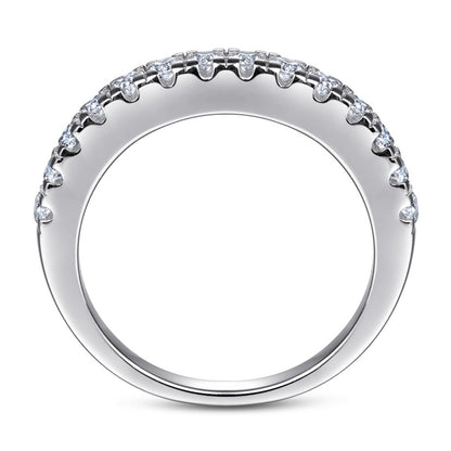 S925 Sterling Silver Single Row Pavé Band - Minimalist Zirconia Eternity Ring