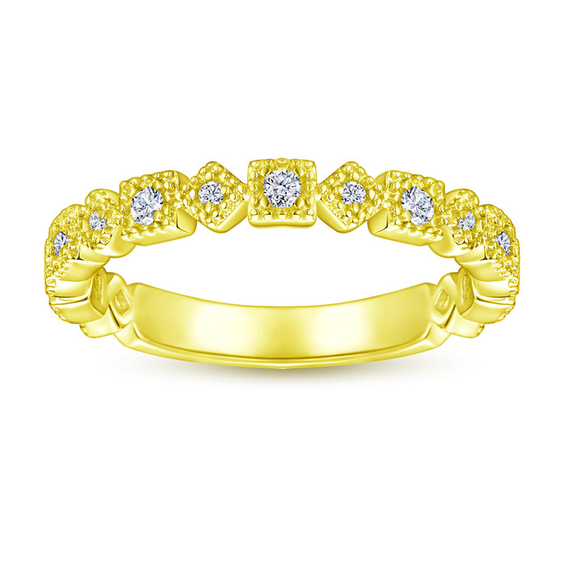 S925 Sterling Silver Single Row Zirconia Band Ring - Elegant Minimalist Jewelry
