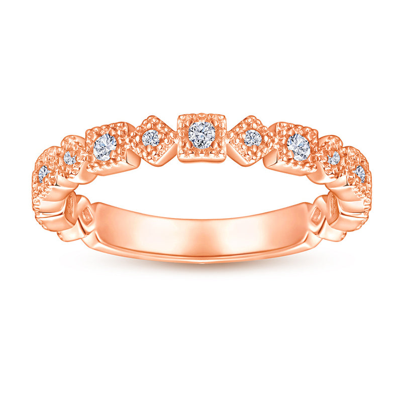 S925 Sterling Silver Single Row Zirconia Band Ring - Elegant Minimalist Jewelry