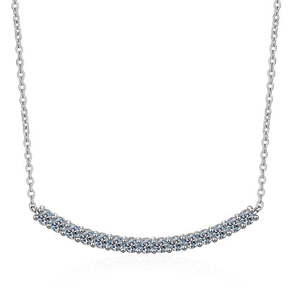 S925 Sterling Silver Smiley Face Pendant Necklace - 0.9CT Moissanite Cactus-Inspired Collarbone Chain