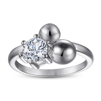 S925 Sterling Silver Sphere Ring - Minimalist Smooth Ball Jewelry for Women