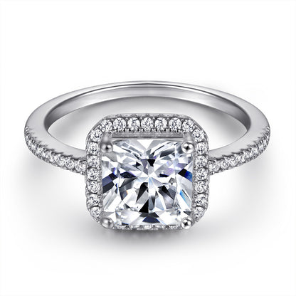 S925 Sterling Silver Square Prong-Set Full Eternity Ring – Bridal Jewelry