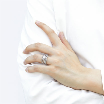 S925 Sterling Silver Stackable Couple's Ring Set - Modern Geometric Zirconia Jewelry