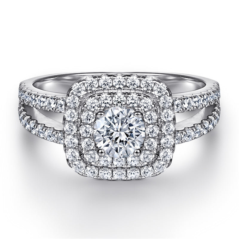 S925 Sterling Silver Stackable Wedding Ring Set - Modern Geometric Bridal Jewelry