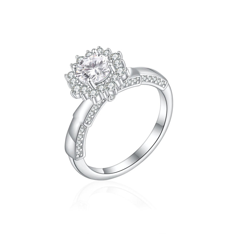 S925 Sterling Silver Sunflower Ring - Bold Floral Statement Jewelry