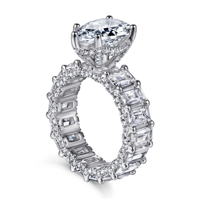S925 Sterling Silver Teardrop Ring – Vintage-Inspired Full Pave CZ Jewelry