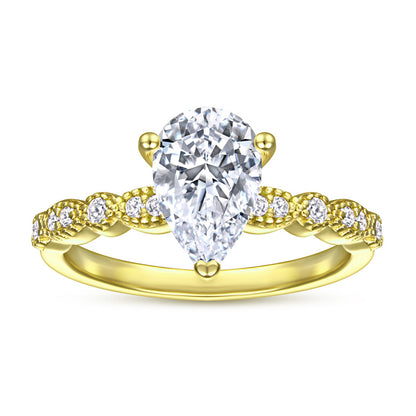 S925 Sterling Silver Teardrop Zirconia Ring - Elegant Minimalist Jewelry for Women