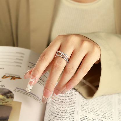 S925 Sterling Silver Triple Band Ring - Luxury Stackable Zirconia Jewelry