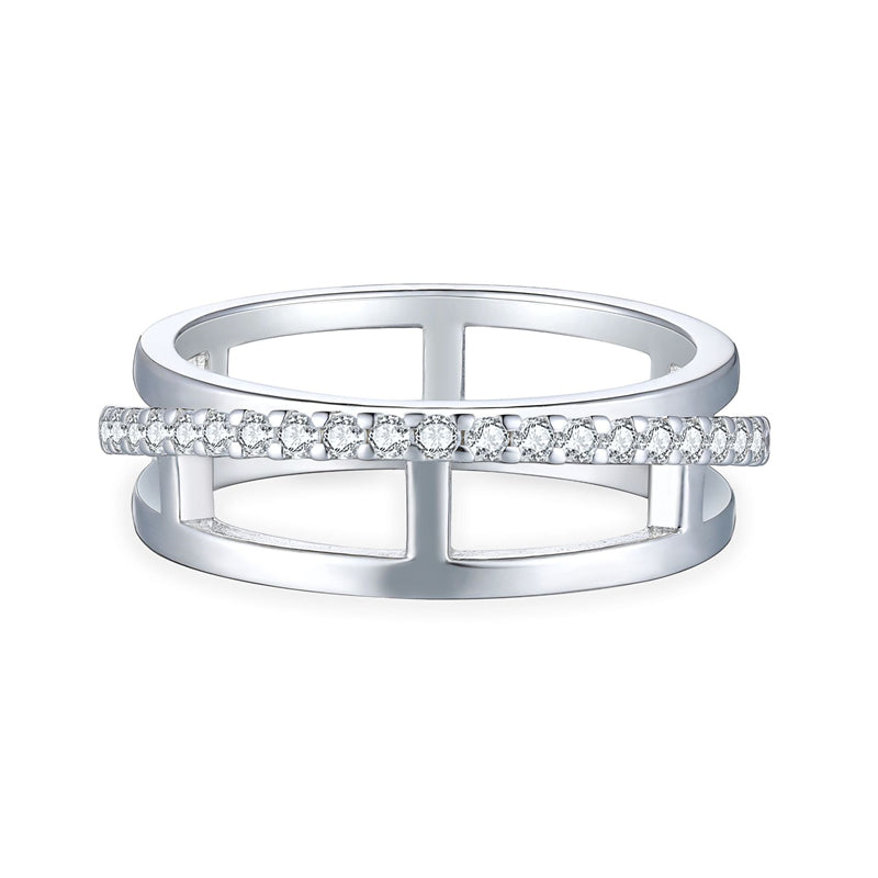 S925 Sterling Silver Triple Band Ring - Luxury Stackable Zirconia Jewelry