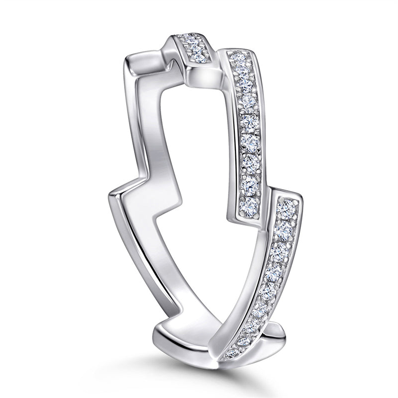 S925 Sterling Silver Wave Ring - 18K Gold Plated Minimalist Jewelry for Women