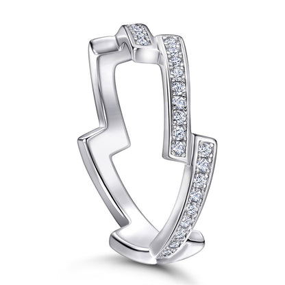 S925 Sterling Silver Wave Ring - 18K Gold Plated Minimalist Jewelry for Women
