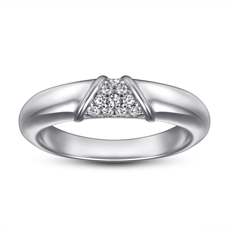 S925 Sterling Silver Zirconia Ring - Minimalist Geometric Jewelry for Women