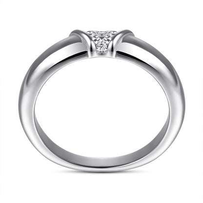 S925 Sterling Silver Zirconia Ring - Minimalist Geometric Jewelry for Women