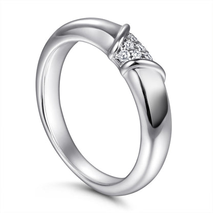 S925 Sterling Silver Zirconia Ring - Minimalist Geometric Jewelry for Women