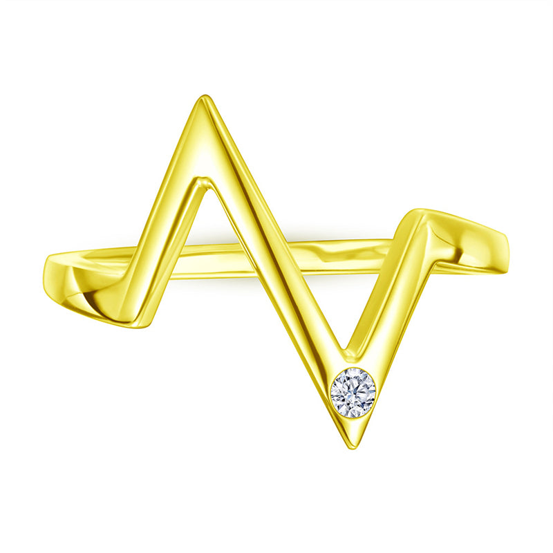 S925 Sterling Silver 'Z' Letter Ring - Modern Geometric ECG-Inspired Jewelry