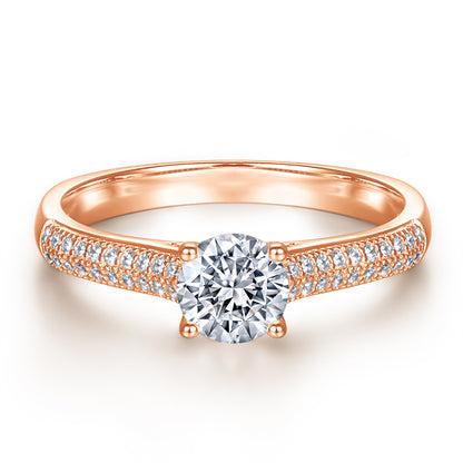 S925 Sterling Silver Couple's Ring Set - Double Row Pavé Zirconia Wedding Bands