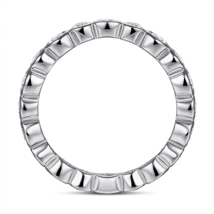 S925 Sterling Silver Full Eternity Ring – Round Cut CZ Wedding Band