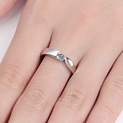 S925 Sterling Silver "Love in Heart" Couple's Ring Set | Chinese "Fu" Character Moissanite Rings