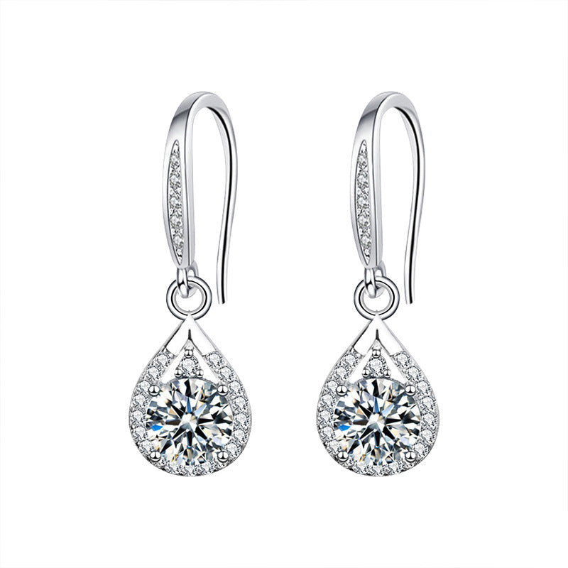 925 Sterling Silver Beveled Square Geometric Stud Earrings with 0.5ct or 1ct Moissanite Rhodium Plated Premium Jewelry for Women