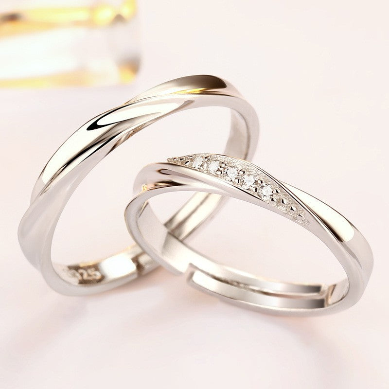 Möbius Loop Couple Rings - 925 Sterling Silver Infinite Love Matching Set
