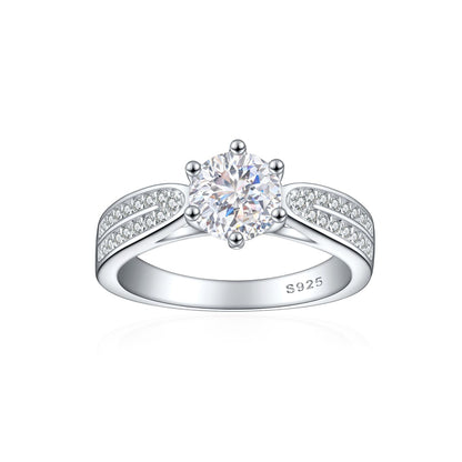 S925 Sterling Silver 1.2ct Ice-Cut Celestial Ring - 7×7mm Colored Gemstone Statement Jewelry