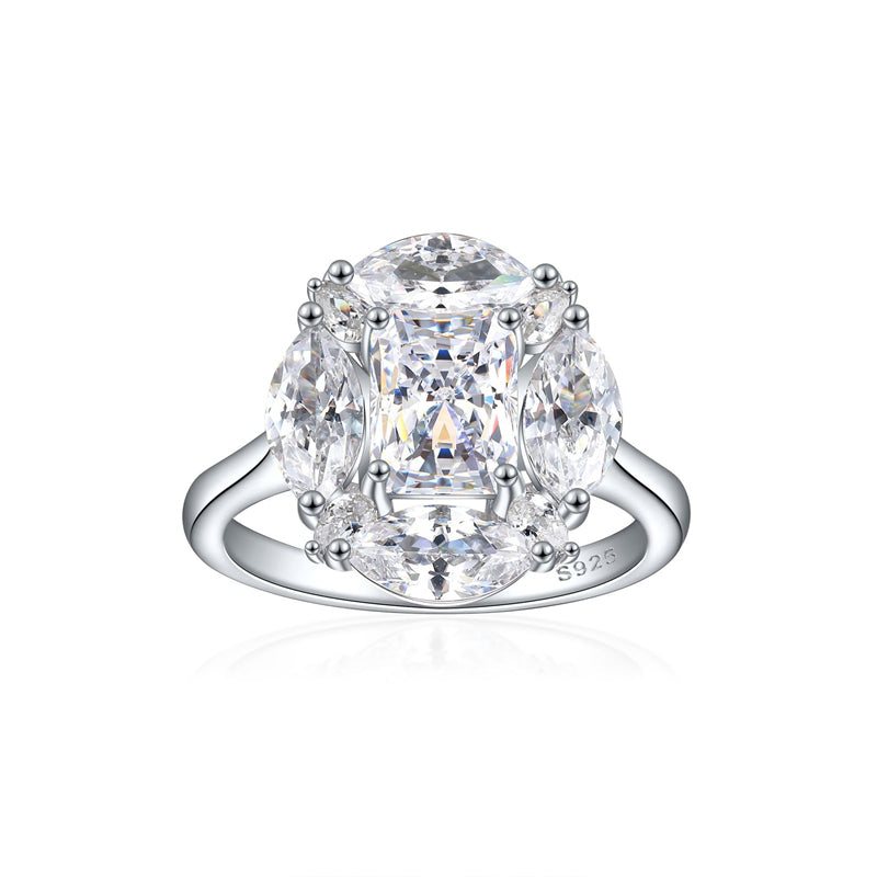 S925 Sterling Silver 1.5ct Square-Cut Wedding Ring - Icy Princess Cut Colored Gemstone Jewelry