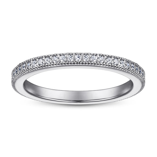 S925 Sterling Silver Micro-Pavé Index Finger Ring - Delicate Zirconia Accent Jewelry