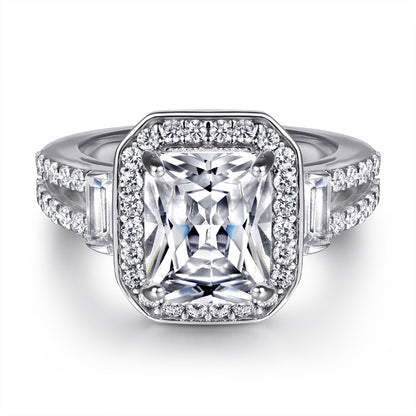 S925 Sterling Silver Geometric Zirconia Ring - Bestselling K-Gold Plated Women's Jewelry